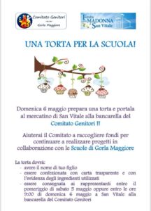 Volantino per l'iniziativa delle torte per la scuola