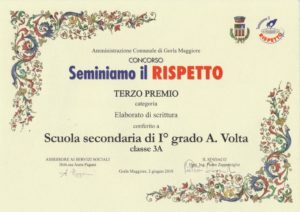 attestato terzo premio